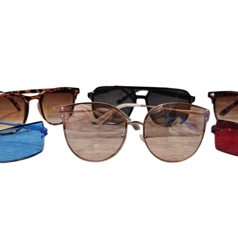 Chic Women's Sunglasses Set - Black, Brown, Blue, Red